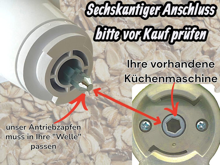 FLOCKENVORSATZ FLOCKER FLOCKENQUETSCHE VON MESSERSCHMIDT MIT Kenwood Twist DIREKTANSCHLUSS - Flake M