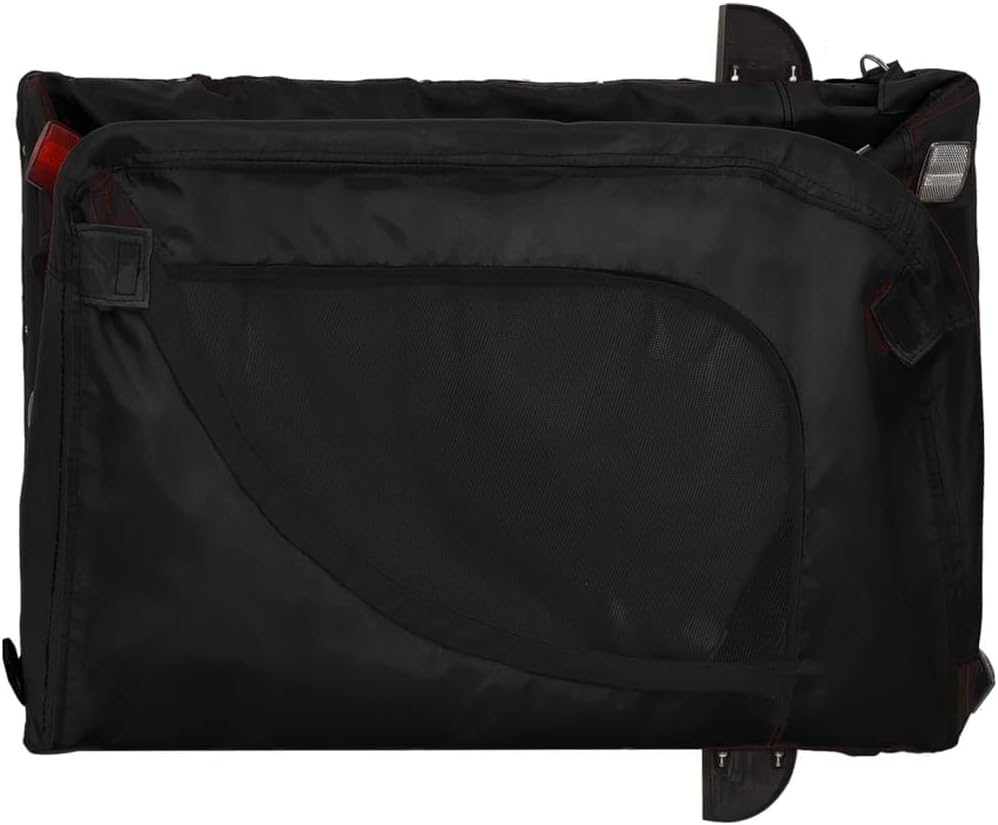 vidaXL Fahrradanhänger Hunde Grün und Schwarz Oxford-Gewebe & Eisen Schwarz 124 x 65 x 66 cm, Schwar