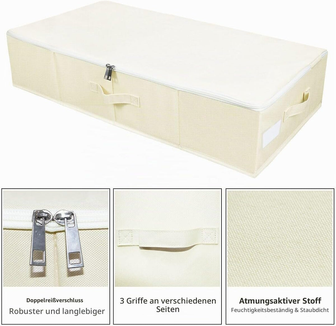 Omygarden Faltbare Unterbett Aufbewahrungsbox mit Kunststoff-Stützfutter,Decken Kleidung Tröster Auf