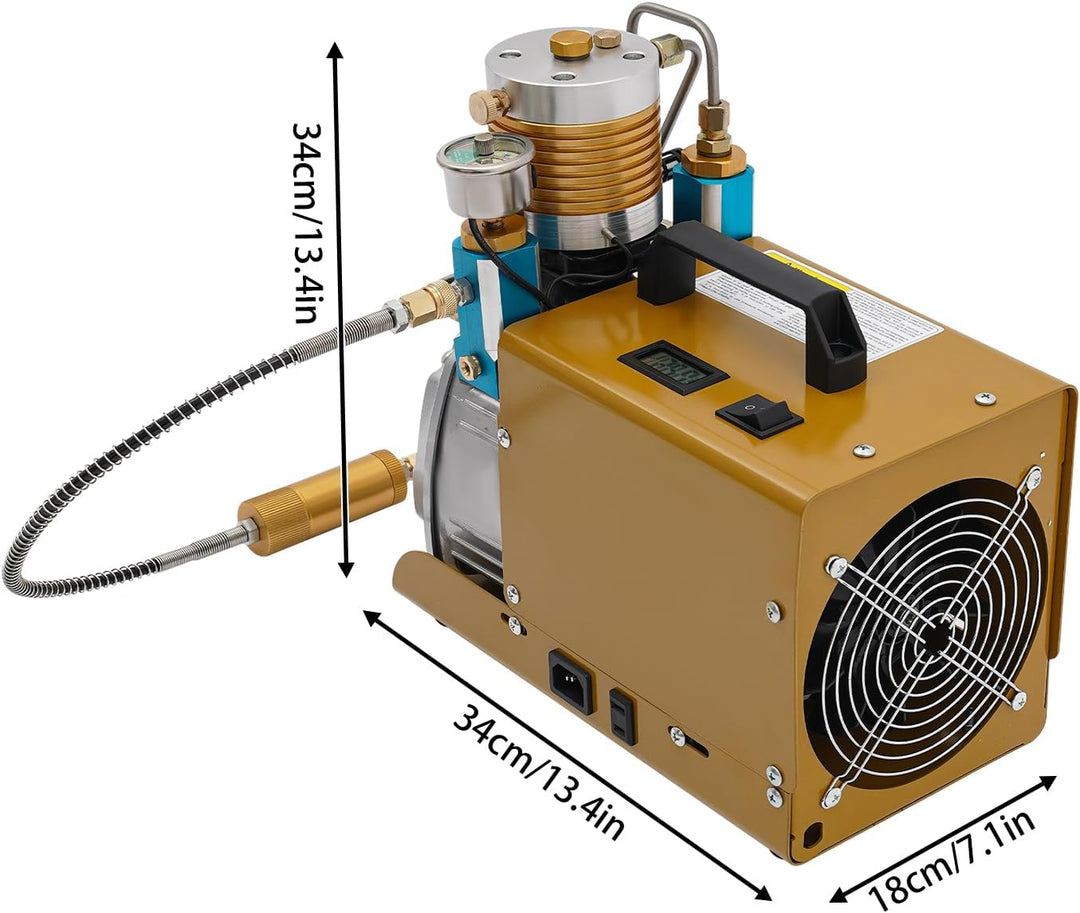 1800W Hochdruck-Luftpumpe 220V Luftkompressorpumpe mit Externen Öl- und Wasserabscheider 0-30Mpa Vor