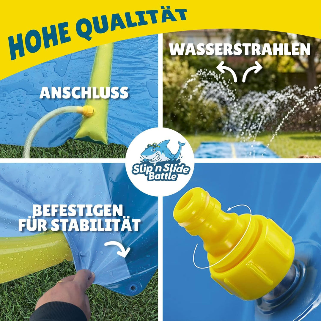 Original Cup® | Wasserrutschmatte Riesen Pack XXL | 1 Rutschmatte Doppelbahn 10 Meter + 1 Liter Extr