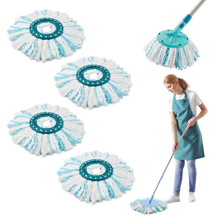 4 Stück Ersatzkopf für Leifheit Clean Twist Disc Mop Micro Set,2-Faser-System für Leifheit Clean Twi