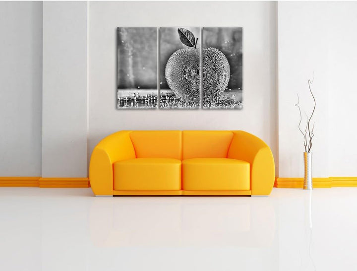 Pixxprint grüner Apfel Obst Früchte als Leinwandbild/Grösse: 3 Teilig (120x80) cm/Wandbild/Kunstdruc