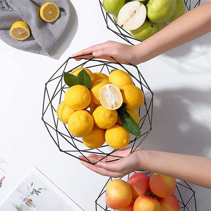 Obstschale Schwarz Rund Obstschalen, Moderne Obstschalen aus Metall, Modern Fruit Basket Bowl Obstau