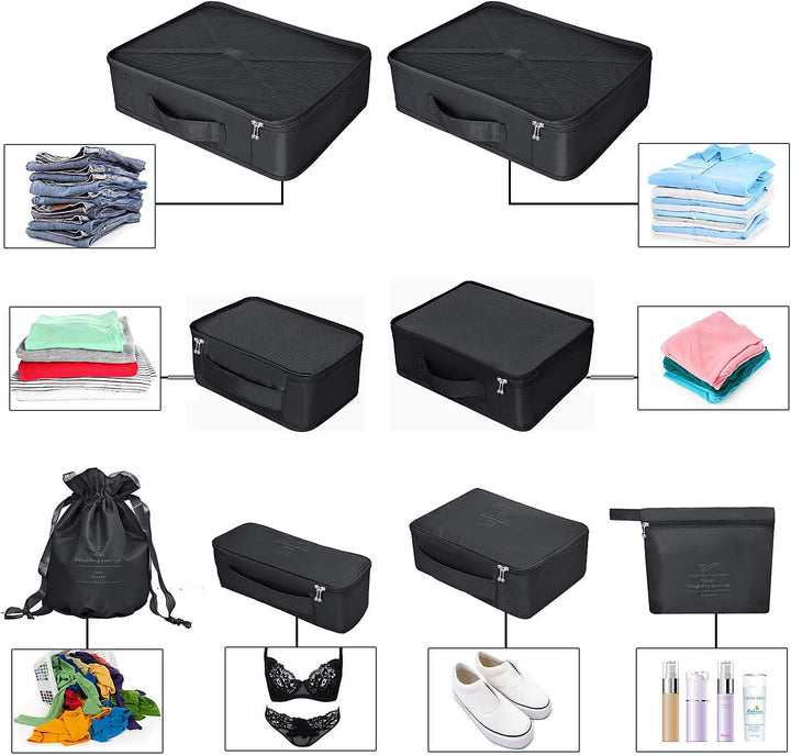 Koffer Organizer Reise Kleidertaschen 8 Sets/7 Farben Travel Gep?ck Organisatoren enthalten wasserdi