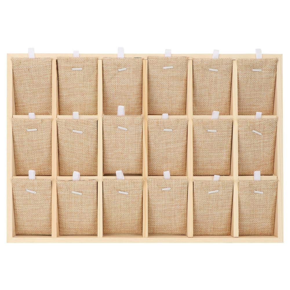 Zerodis Schmuckablage Holz Samt Tablett Vitrine Aufbewahrungskoffer Holz Samt Schmuck Display Schmuc