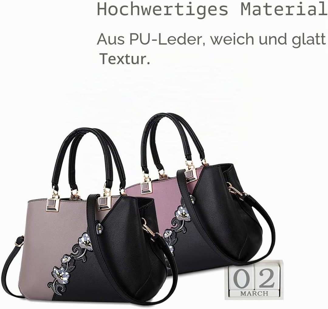 NICOLE & DORIS Handtaschen Damen modische Damenhandtaschen taschen Damen Umhängetaschen mit Blumenmu