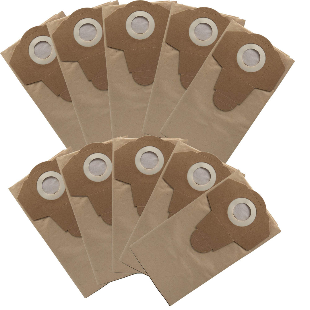 Grizzly Tools 10x Papierfilterbeutel passend für Aldi Workzone Nass-Trockensauger Staubbeultel Filte