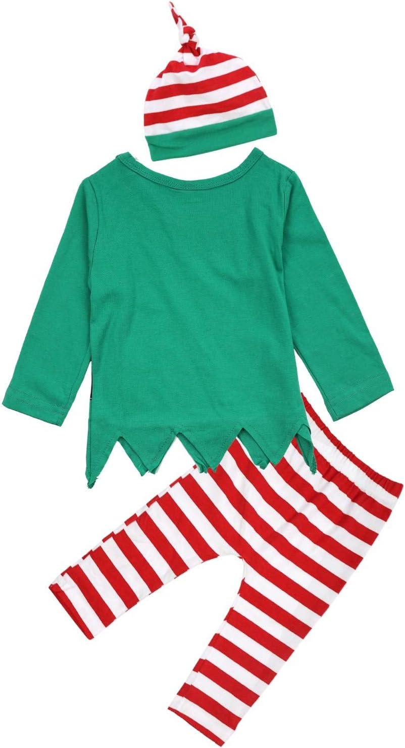 FANCYINN Baby Jungen Mädchen Weihnachtsoutfits Baby Jungen Elfenkostüme Langarm T-Shirt Tops mit ges