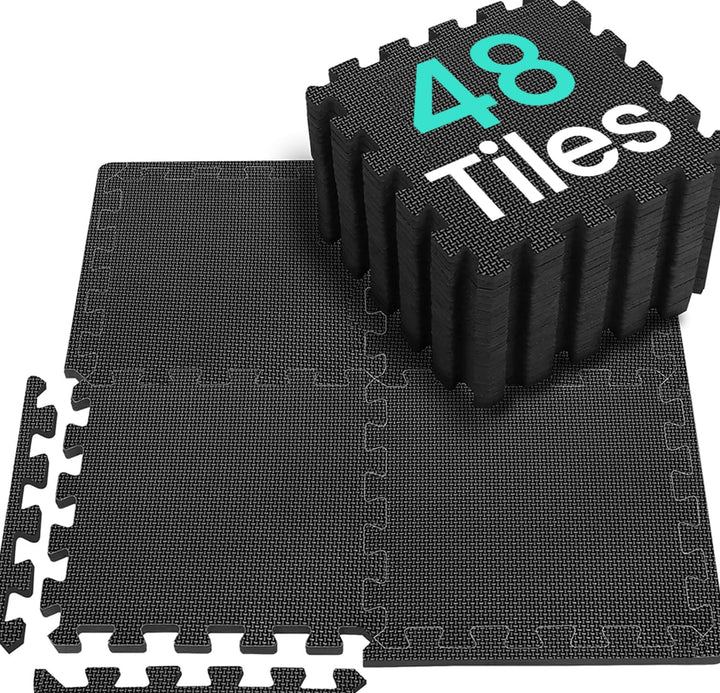 Bodenschutzmatte Fitness Set [31x31cm], 24/36/48 Puzzlematte, EVA Sportmatte Fitnessmatte Rutschfest