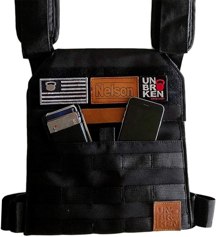 Unbrokenshop.com Verstellbare Gewichtsweste, WOD Cross Fitness, Hantelscheiben Träger für Kraft- und
