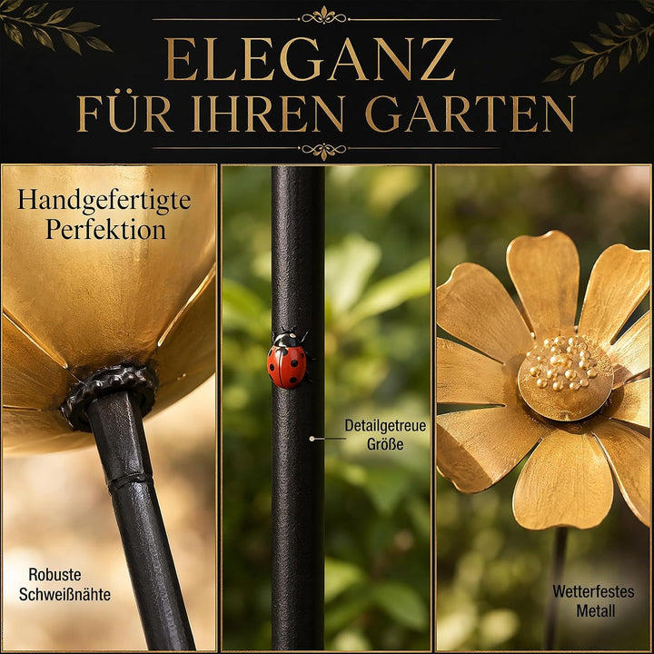 2er Set Rost Deko für Garten Cortenstahl Gartenstecker Metall Blume Mohn Teleopea Gartendeko Rost Ra