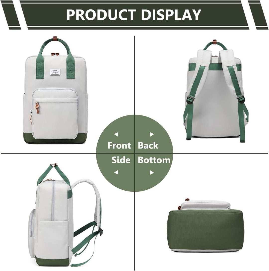 Kasgo Rucksack Herren Damen, Schulrucksack Wasserabweisend Leichte 15,6 Zoll Laptop Schultasche für