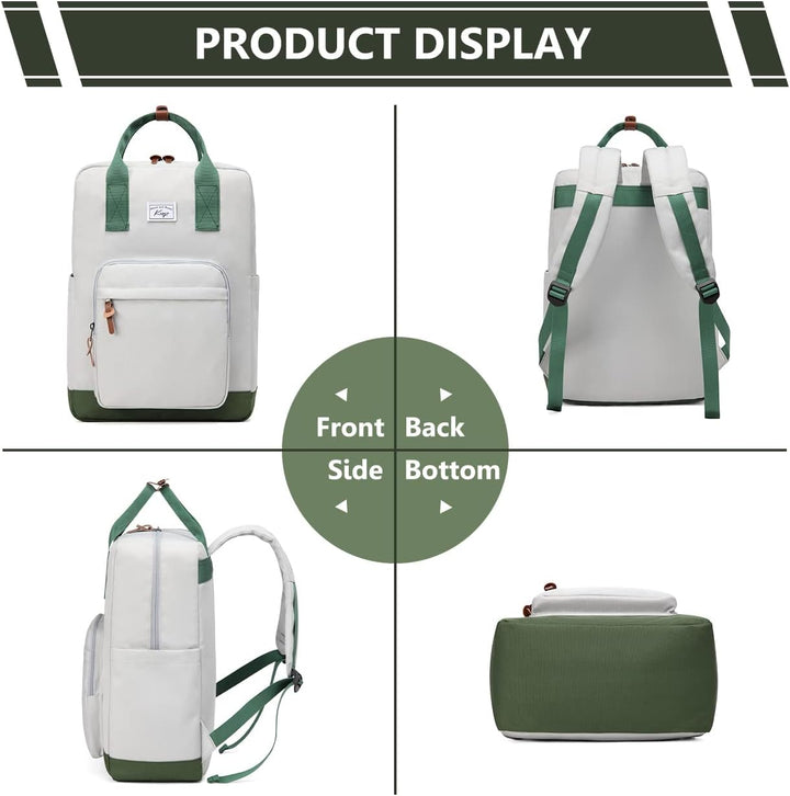 Kasgo Rucksack Herren Damen, Schulrucksack Wasserabweisend Leichte 15,6 Zoll Laptop Schultasche für