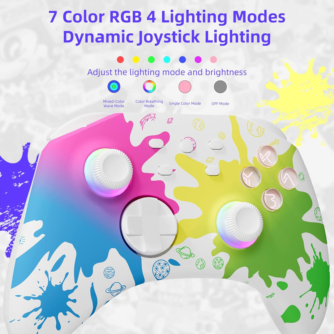 Mytrix Bluetooth Wireless Controller für Switch/Lite/OLED mit Optisch RGB-Joystick, Kompatibel mit S