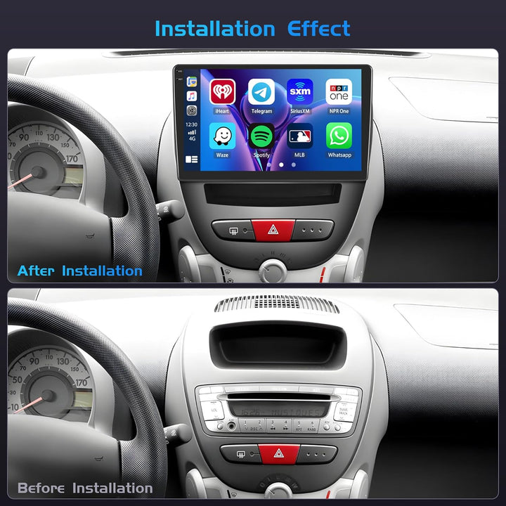 Inefala 4+128G Autoradio für Toyota Aygo/Peugeot 107/Citroen C1 2005-2014 Android 15 mit 10&