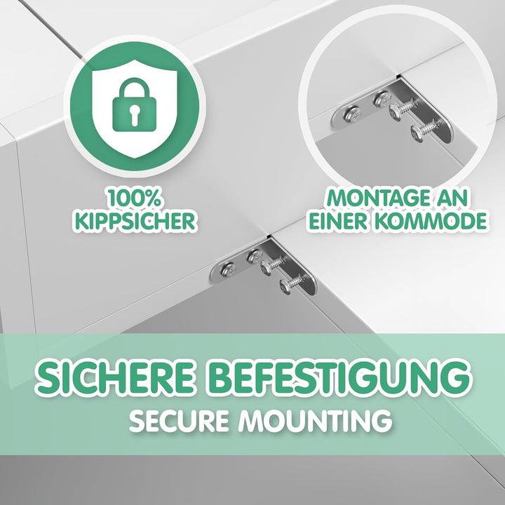 CADANI Wickelaufsatz ILA – Verstellbarer Universal Wickeltisch-Aufsatz kompatibel mit IKEA Kommoden