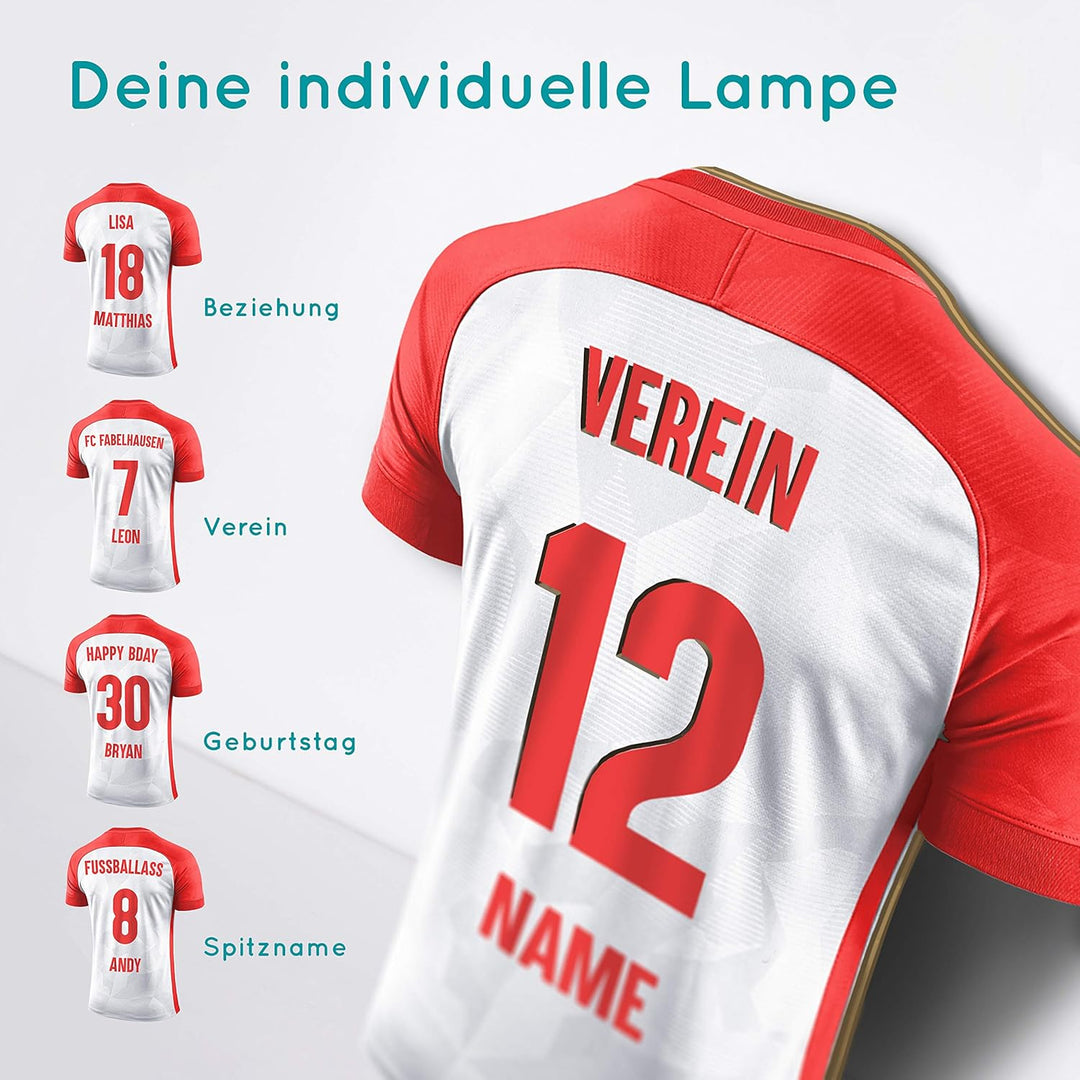 Elbeffekt Trikotlampe für Augsburg Fans aus Holz - personalisierbares Geschenk - schenke Dein indivi