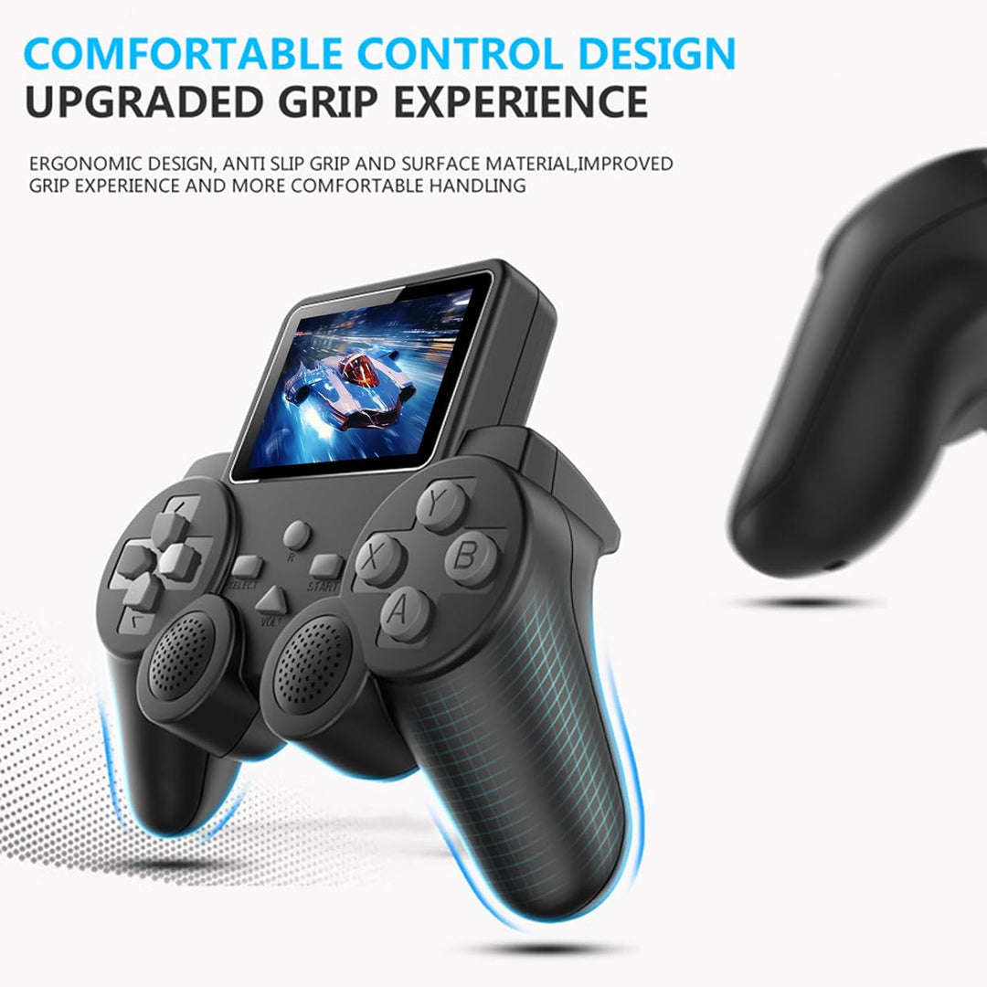 Handheld-Gamepad-Spielekonsole, Retro-Konsole mit 3-Zoll-Bildschirm und AV-Kabel für TV-Anschluss. E