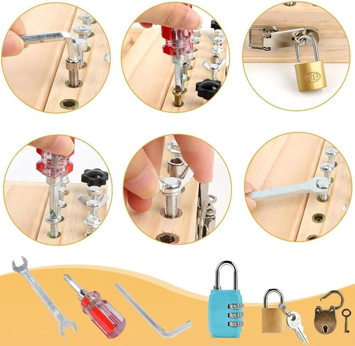 Montessori Schraubendreher Set,Holz Schraubbrett Motorikspielzeug Holzspielzeug ab 3 4 5 Jahre,Schra