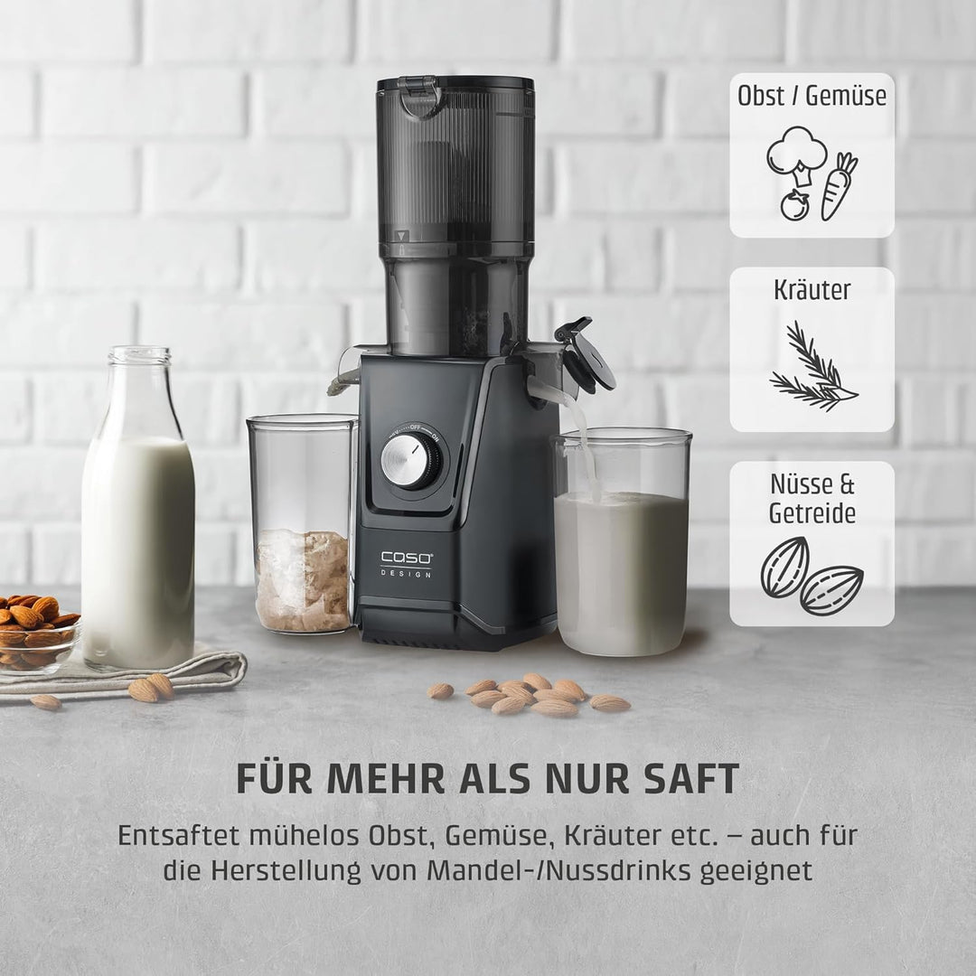CASO Juice Fit - Slow Juicer, Sanftes und schonendes Entsaften dank niedriger Umdrehungszahl (40 U/m