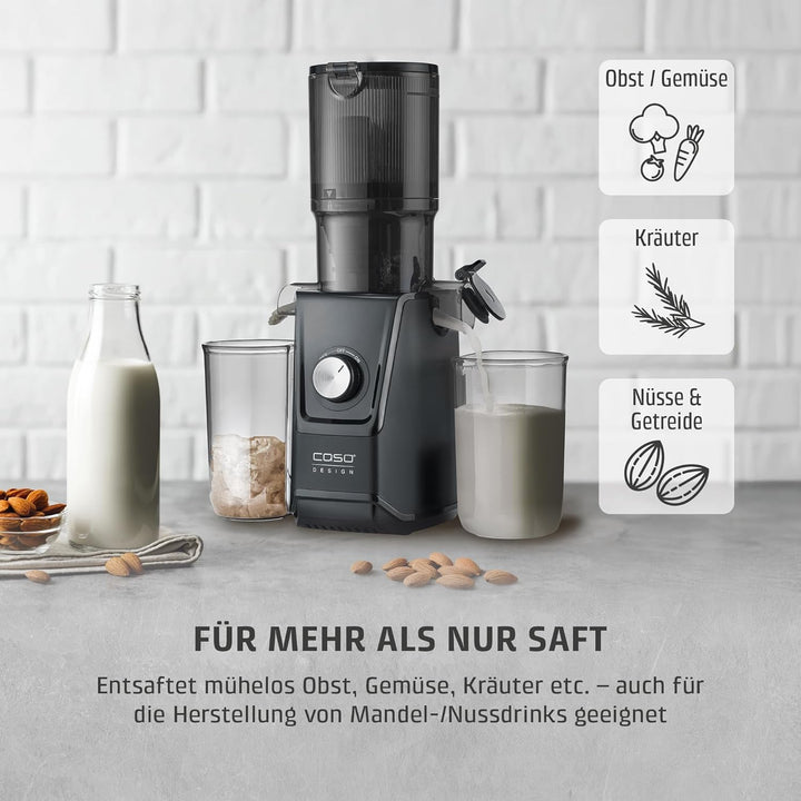 CASO Juice Fit - Slow Juicer, Sanftes und schonendes Entsaften dank niedriger Umdrehungszahl (40 U/m