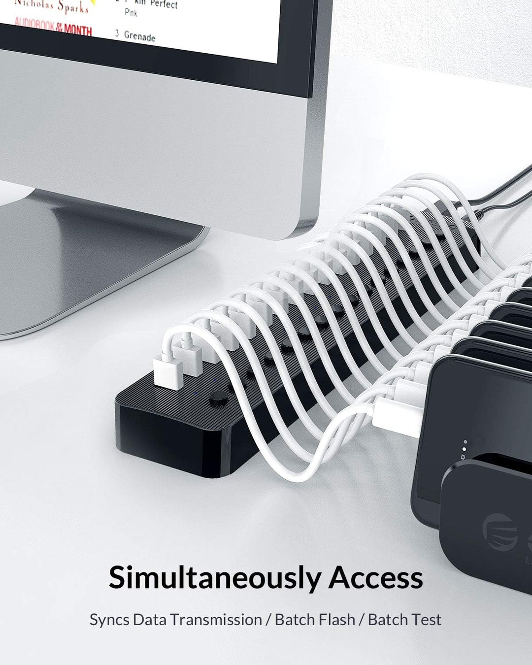 ORICO USB Hub 3.0 Aktiv 16 Ports 78W Mit Netzteil Einzelne EIN/Aus-Schalter und 12V / 5A Energien-Ad