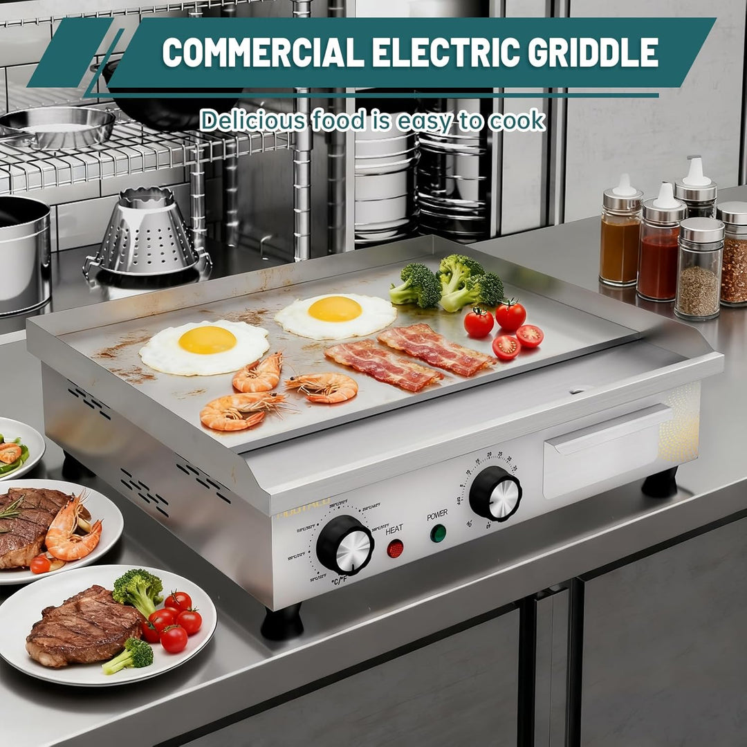 Elektrische Grillplatte, Profi Gastro Elektrogrill Elektrische Grillplatte mit 45 cm Grillfläche, Gr