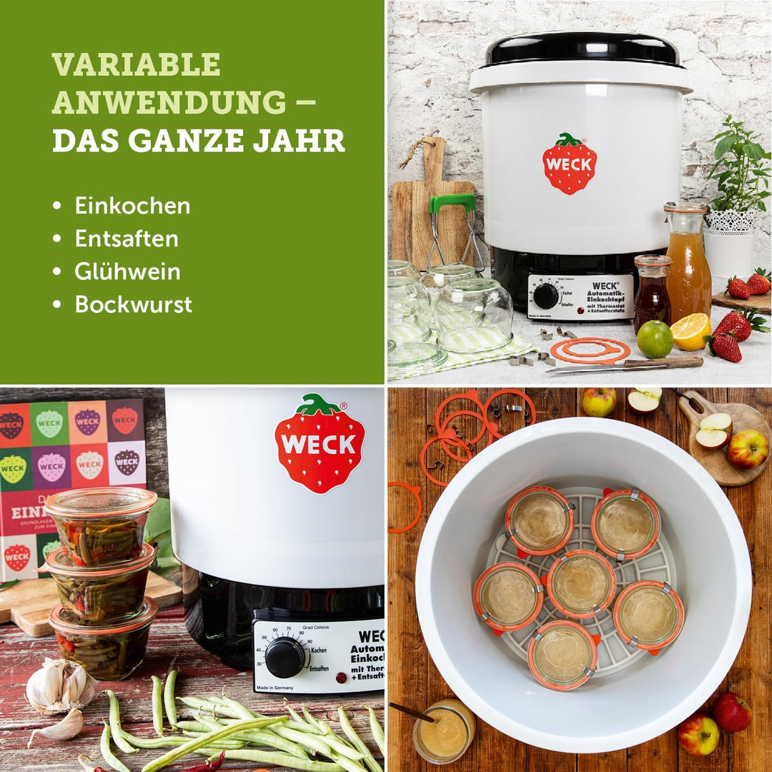 WECK Einkochautomat WAT 34 (Einweckautomat / Einkochtopf aus Kunststoff, Heisswasserspender, Glühwei