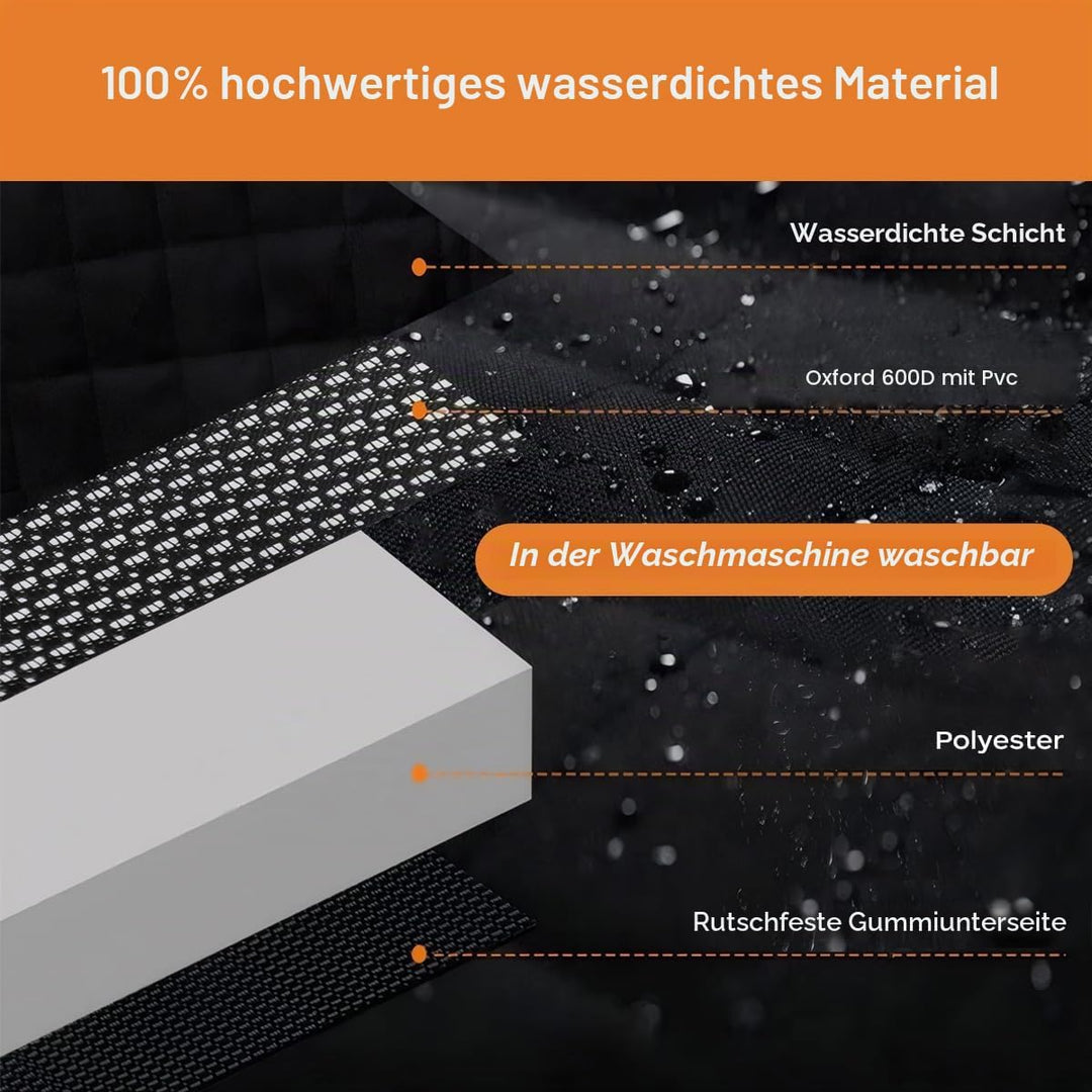 137 * 147cm Hunde-Autositzbezug für Rücksitz, mit Seitenschutz und Sichtfenster, Wasserdicht rutschf