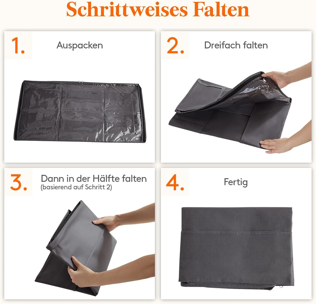 Lifewit Unterbett Aufbewahrungsbox Unterbettkommode,Faltbare Kleideraufbewahrungstasche mit Deckel f
