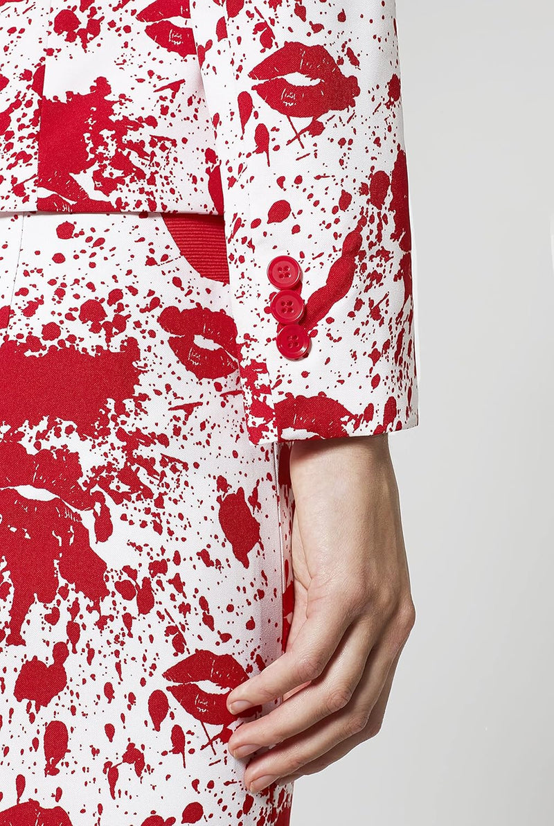 OppoSuits - Verrückter Anzug mit lustigen Prints für Damen - Komplettes Set: Jacke und Rock 34-38 Bl