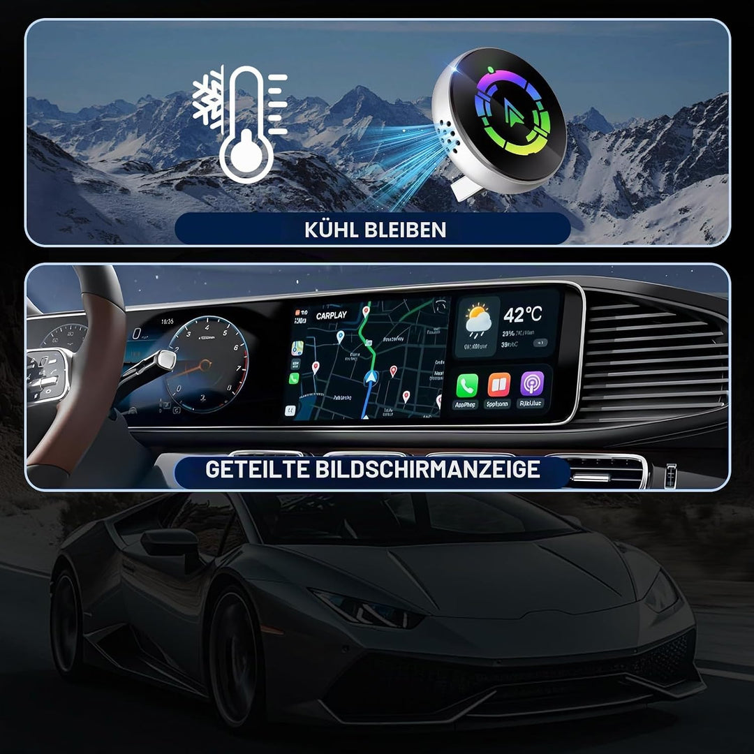 2-in-1 CarPlay Wireless Adapter for iPhone,2025 Upgrade Converts Factory Wired to Wireless CarPlay D