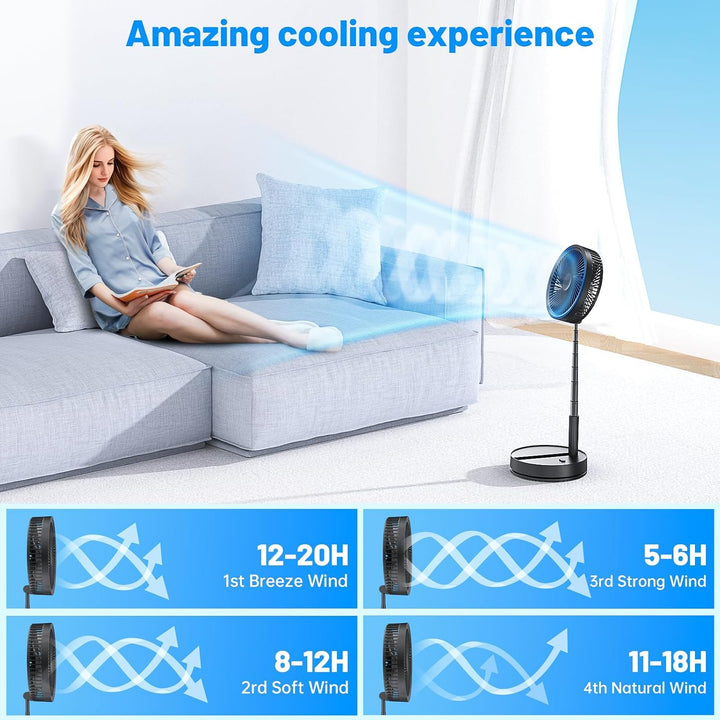 Oszillierender Ventilator Leise mit Fernbedienung, 9" Mini USB Tragbarer Tischventilator Standventil