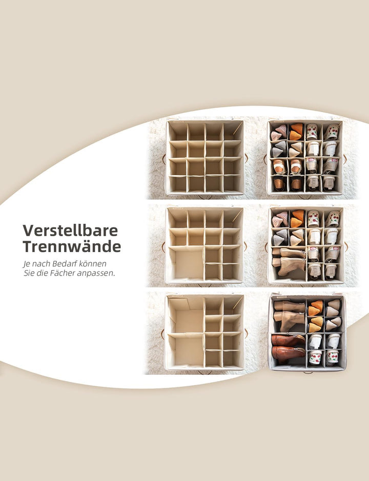 StorageWorks Schuh Organizer für Schrank, extragrosse Schuhaufbewahrungsbox für bis zu 24 Paar, plat