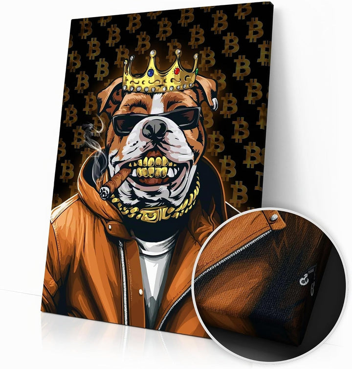 Artmazing | Pitbullbild gross hochkant | Bilder Pitbull modern auf Leinwand | Wohnzimmer | Pitbullbi