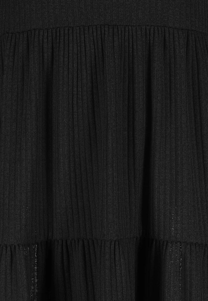 FRESH MADE Ladies Rib Dress Frauen Mittellanges Kleid schwarz L