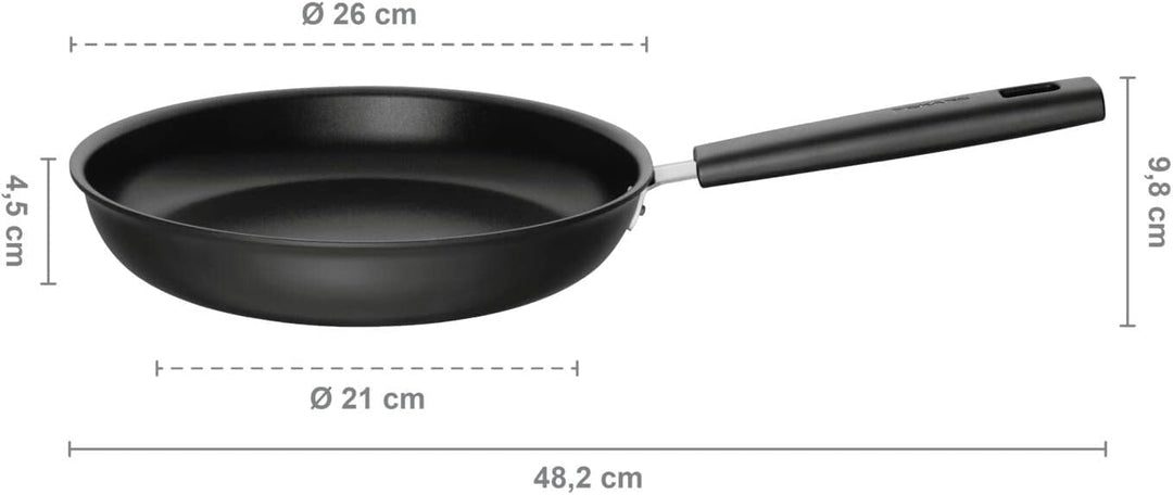 Fiskars Bratpfanne, Ø 26 cm, Für alle Kochfelder geeignet, Aluminium/Kunststoff, Kratzfest, Antihaft