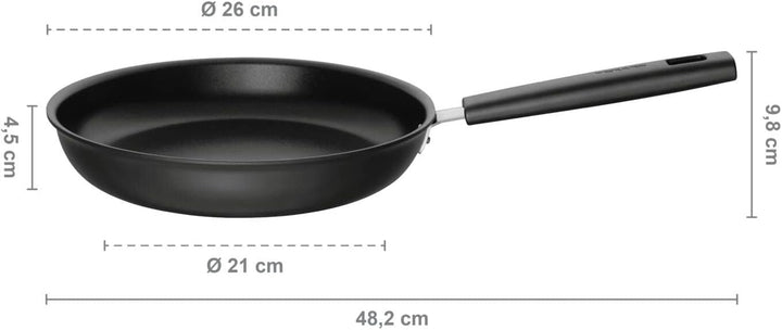 Fiskars Bratpfanne, Ø 26 cm, Für alle Kochfelder geeignet, Aluminium/Kunststoff, Kratzfest, Antihaft