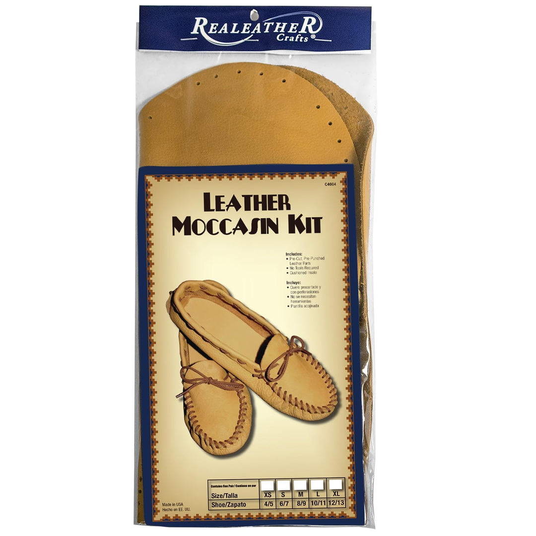 Realeather C4604-02 Leder-Mokassin-Set, Gold, Size 6/7, Size 6/7