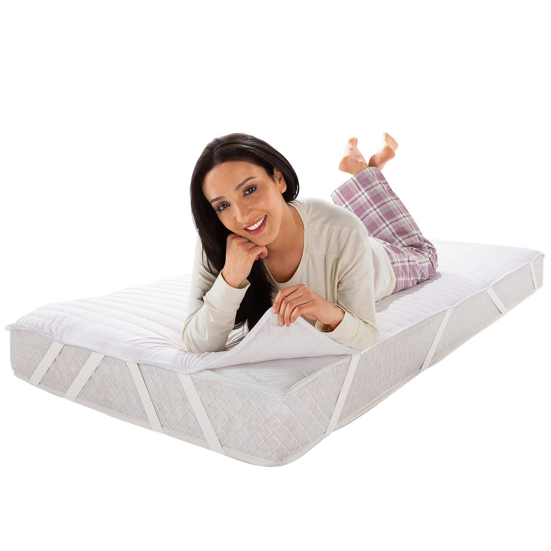 Matratzenauflage Soft and Care 2er-Pack Baumwolle Weiss 100x200 cm, Weiss 100x200 cm
