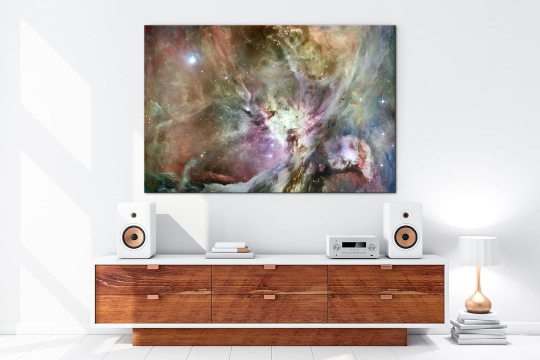 deyoli der Orionnebel Format: 100x70 als Leinwandbild, Motiv fertig gerahmt auf Echtholzrahmen, Hoch