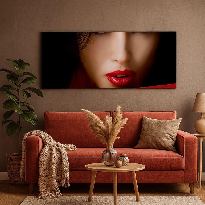Wandbilder Dekoration Wohnzimmer Schönheit brünette eleganc mädchen Bilder auf Leinwand 120x50cm Lei