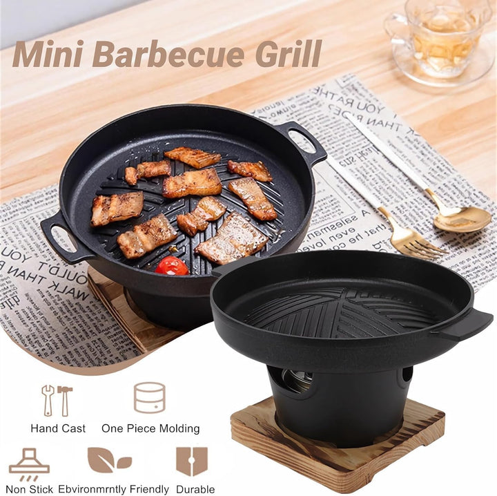 Mini-BBQ-Grill, Rauchfreier Japanischer Tischgrill für Den Innenbereich, Kleiner Grilltopf, Koreanis