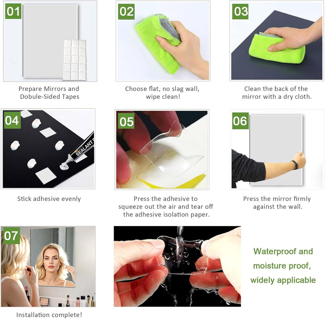 JMITHA Wandspiegel Asymmetrisch Spiegel Asymmetrisch Wandspiegel Selbstklebend Asymmetrischer Spiege