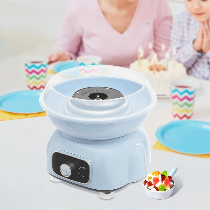 Zuckerwattemaschine Set, 500W Zuckerwatte Maschine mit Plastikstab Löffel und 10 Bambus-Stäbchen, 18