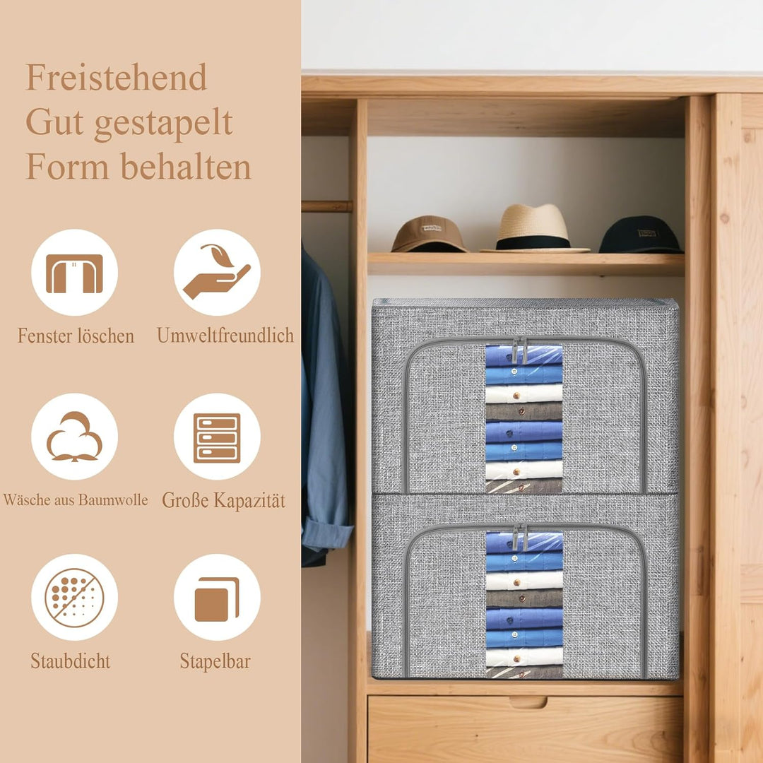 Faltbare Kleidung Aufbewahrung Mit Reissverschluss & Metallrahmen Feuchtigkeitsresistente Aufbewahru