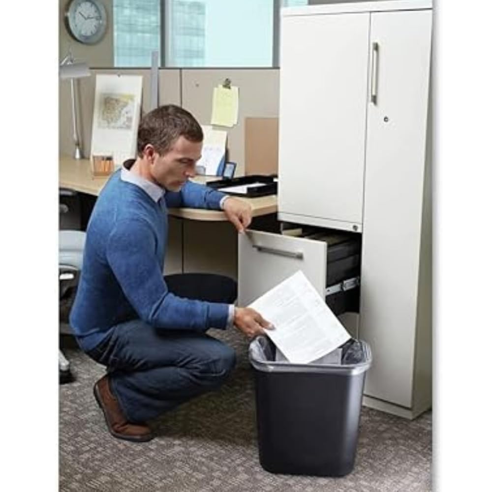 Rubbermaid Commercial Products Abfalleimer 12,9 l, schwarz, FG295500BLA Black 12.9 Litre Einzelbett,