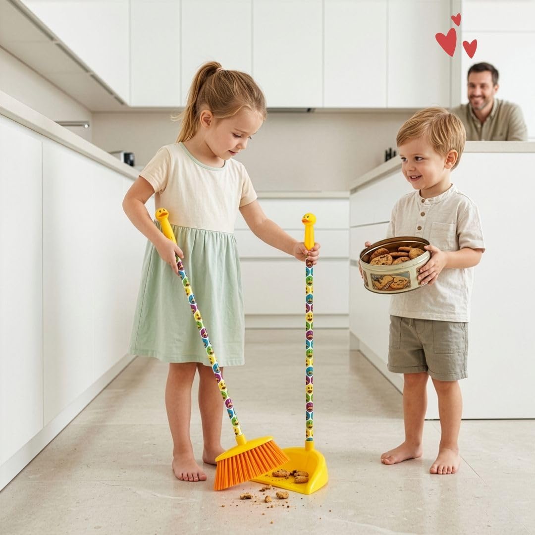 Vigar - Kids | Kehrset mit Besen und Kehrschaufel für Kinder Ducks