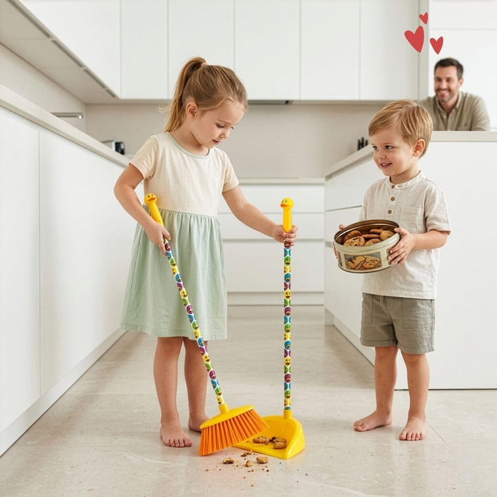 Vigar - Kids | Kehrset mit Besen und Kehrschaufel für Kinder Ducks
